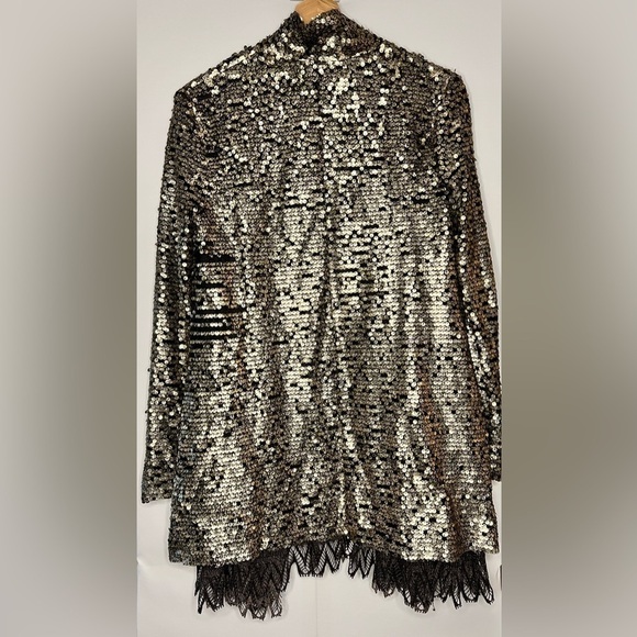 Free People Jacket Tarnished Sequin Stardust Gold XSmall - Picture 10 of 12